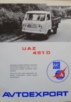 UAZ 451 D Modelprogram 1965 Truckbrochure (9594)